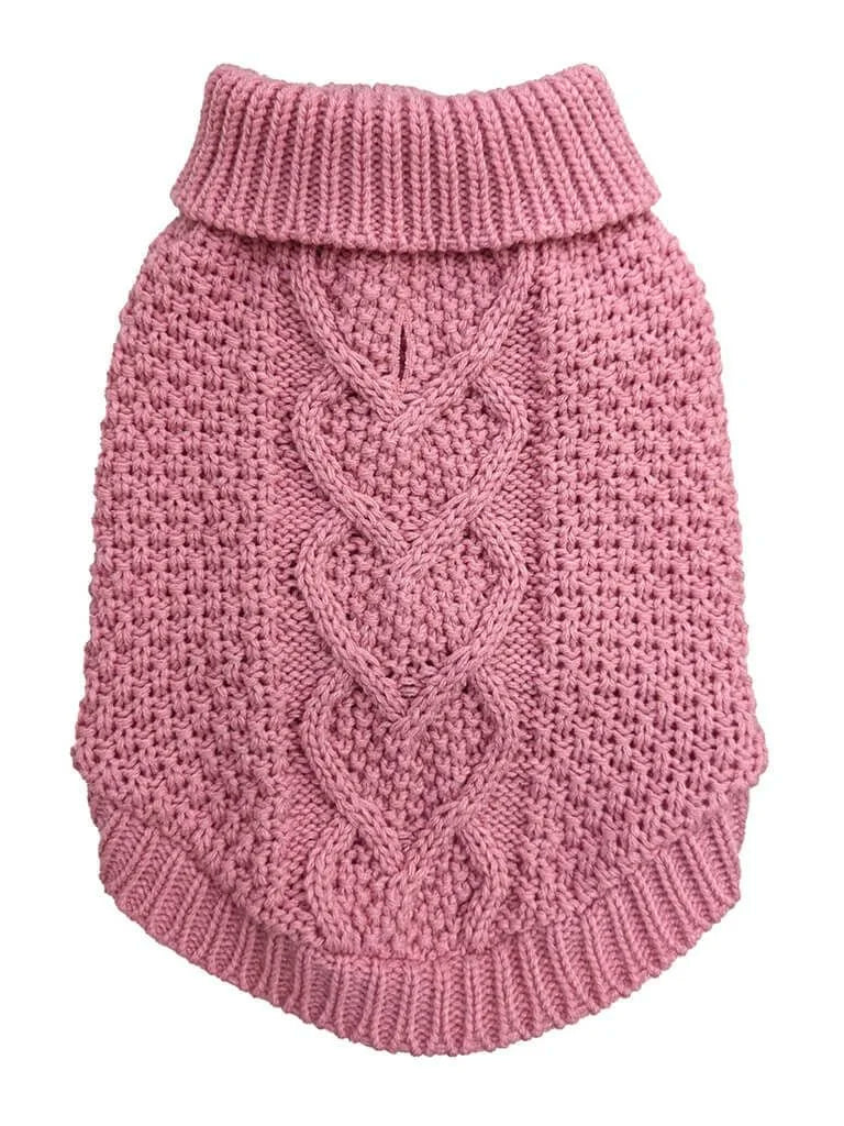 Chunky Heart Pink Sweater