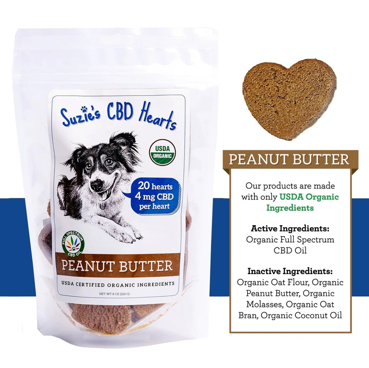 Suzie's CBD Hearts, Peanut butter, 8oz
