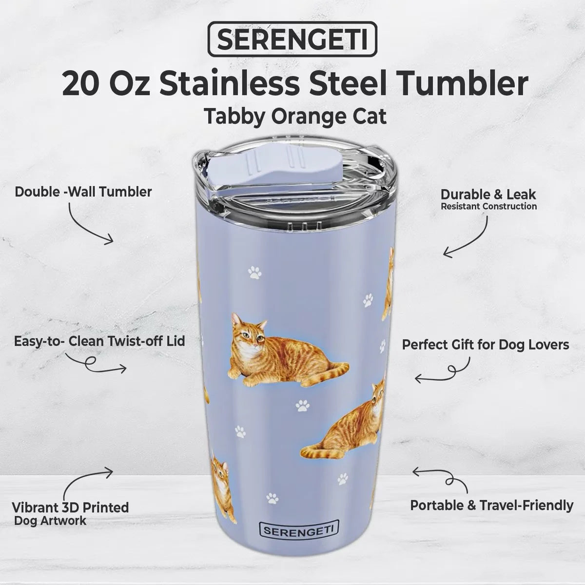 Serengeti Tumbler 20oz | Tabby Orange