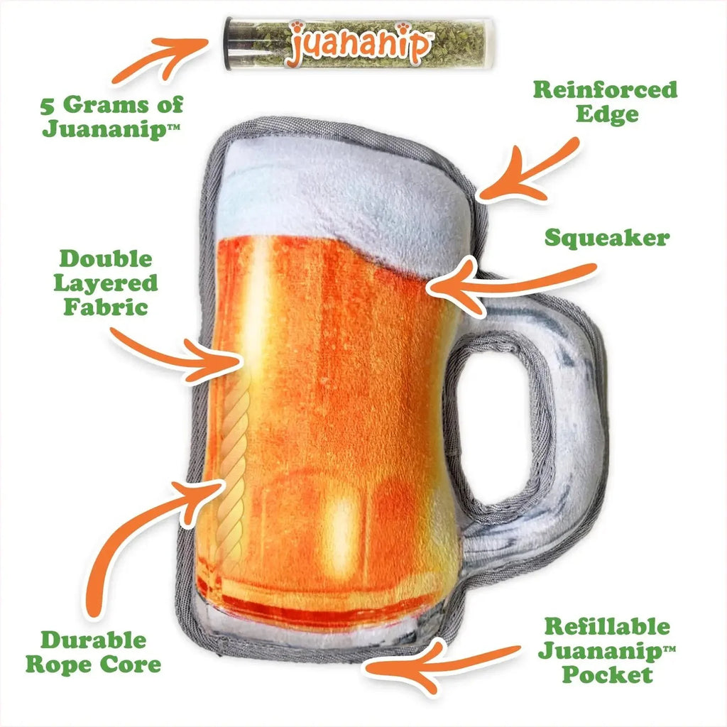 Doggijuana® Tuffer Chewer Beer Mug Refillable Dog Toy