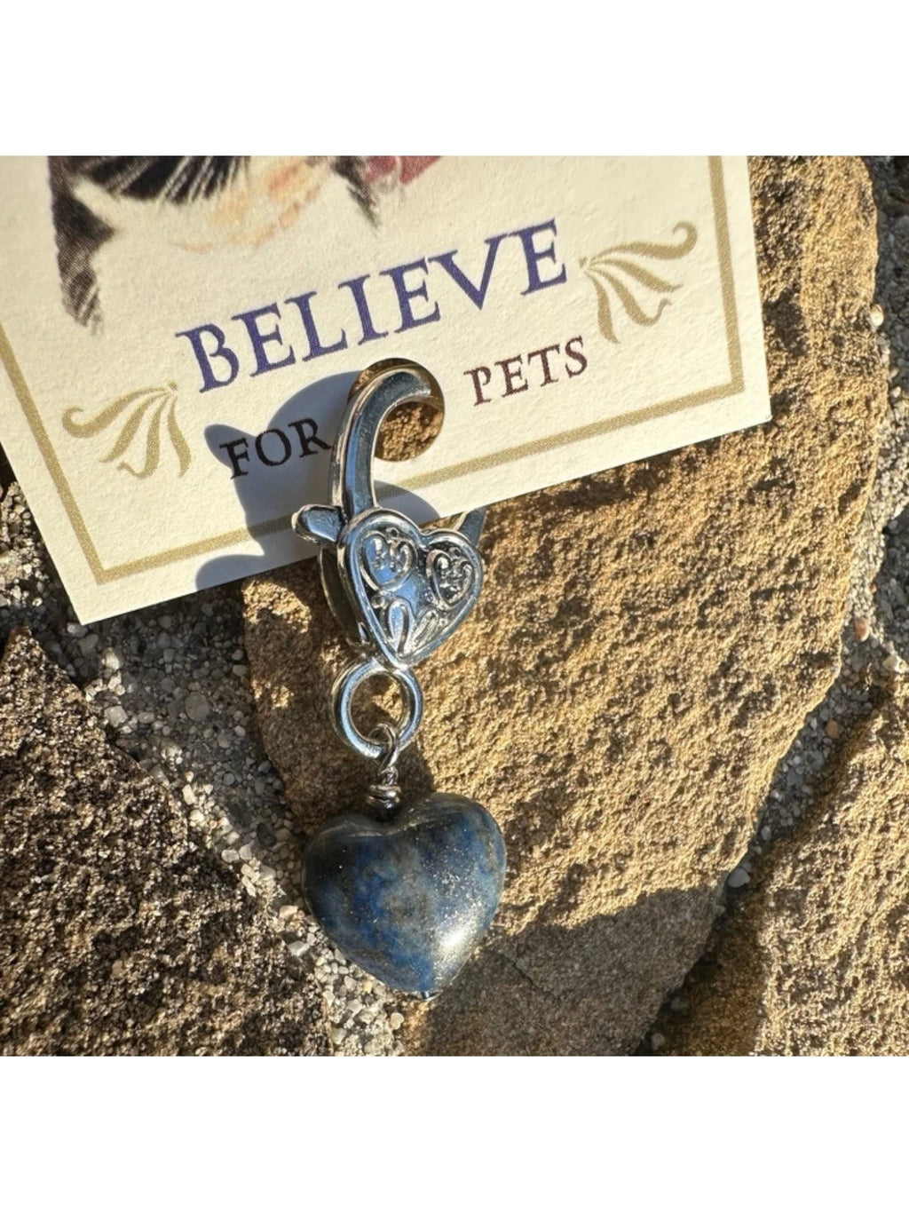 Lapis Heart Pet Pendant For Holistic Crystal Support