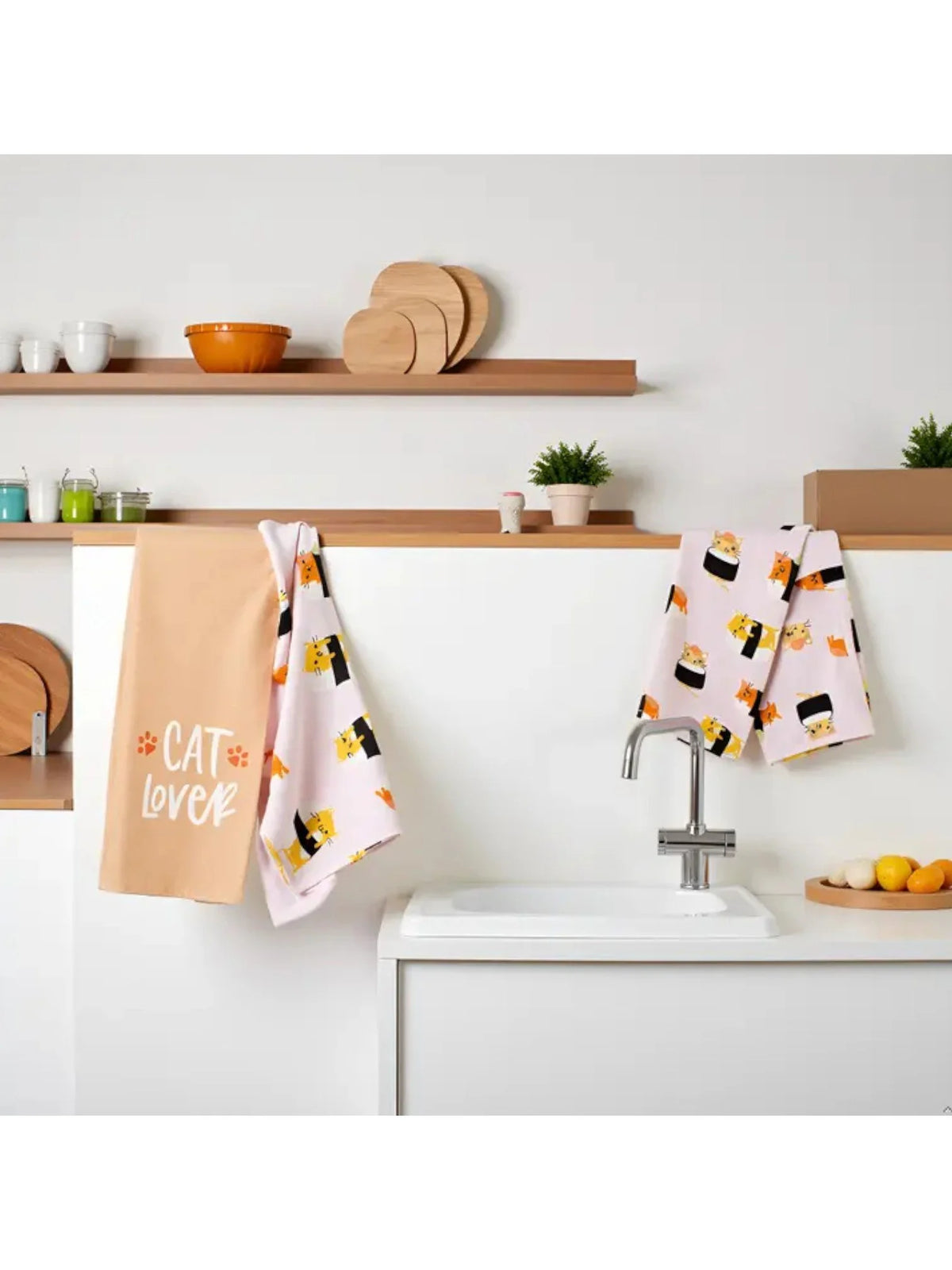 Sushi Cats Dish Towels, Set of 2