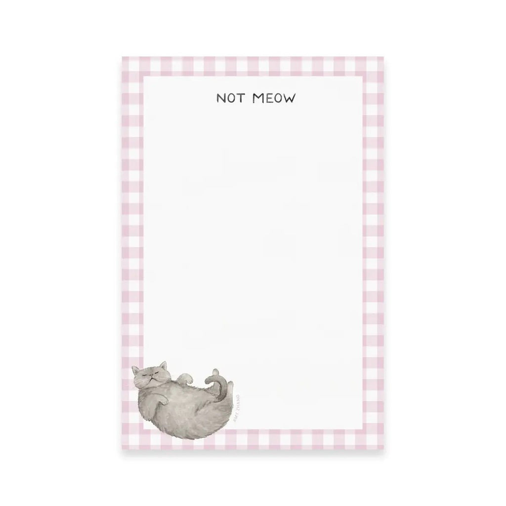 Not Meow — Sassy Cat Lovers Gingham To Do List Notepad