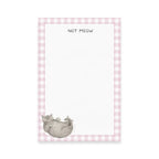 Not Meow — Sassy Cat Lovers Gingham To Do List Notepad