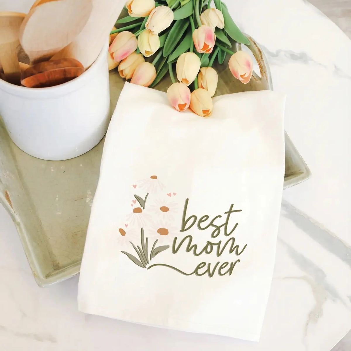 Best Mom Daisies - Tea Towel