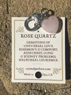 Harmony Rose Quartz Crystal Pet Pendant For Holistic Support