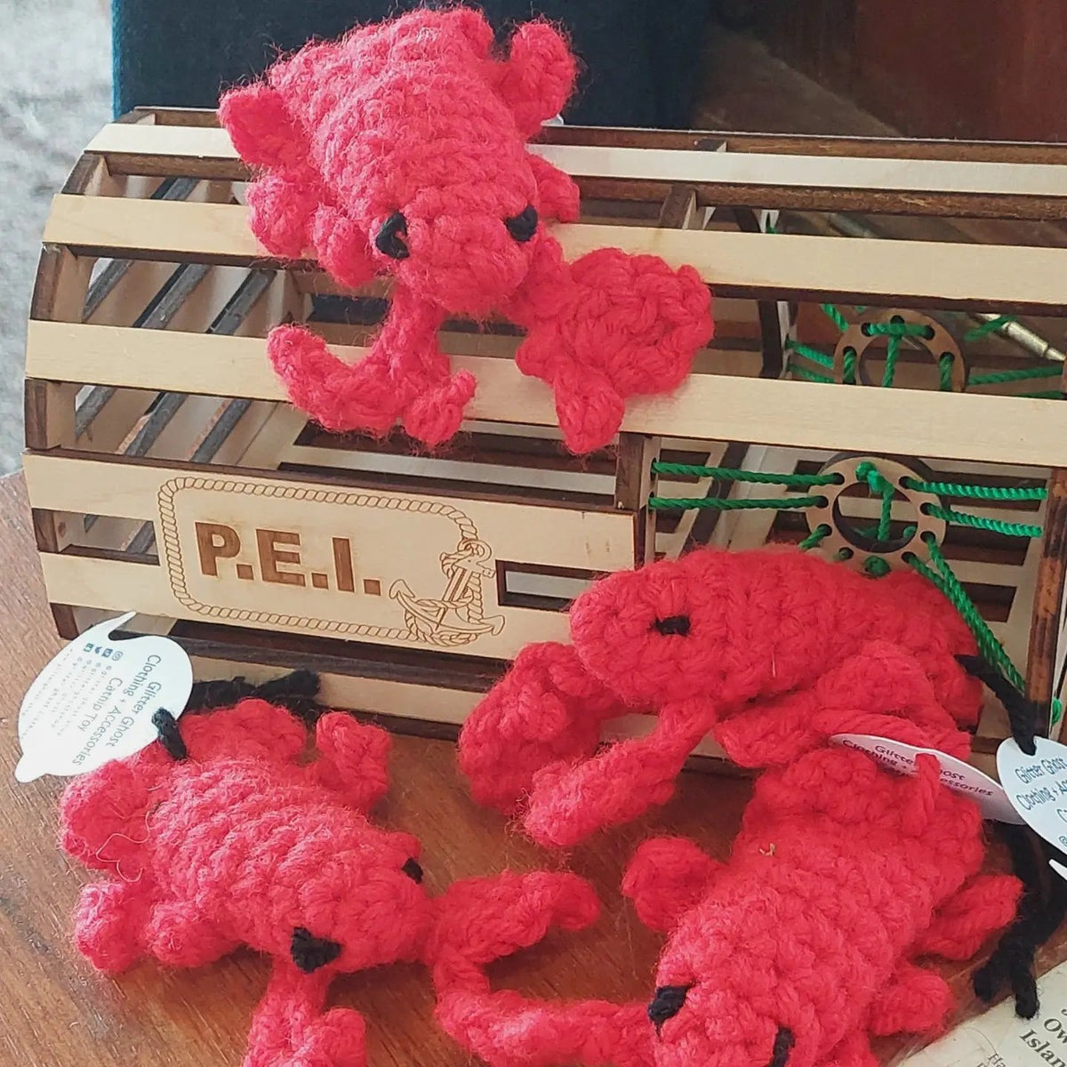 Handmade Crochet Lobster Catnip Toy
