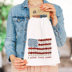 Floral Flag Love Land - Tea Towels