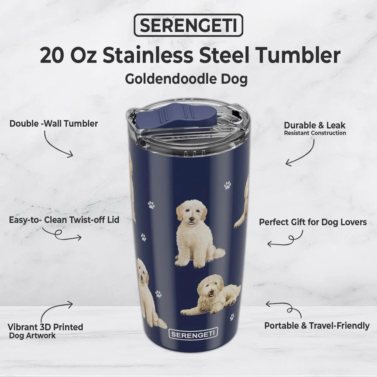 Serengeti Tumbler 20oz | Goldendoodle