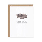 Feline Better Cat — Animal Pun Sympathy Card
