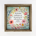 Heart of A Mother Wreath - Mom Quote Canvas Art - Framed