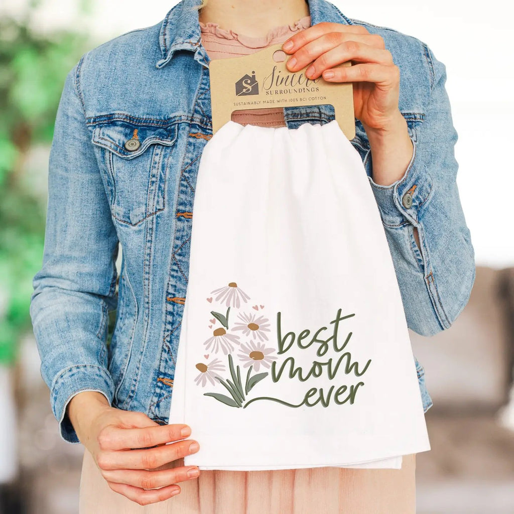 Best Mom Daisies - Tea Towel