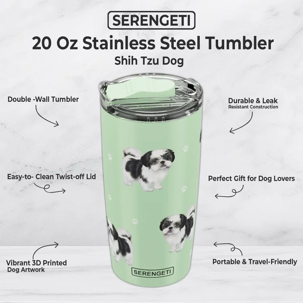 Serengeti Tumbler 20oz | Shih Tzu Black and White