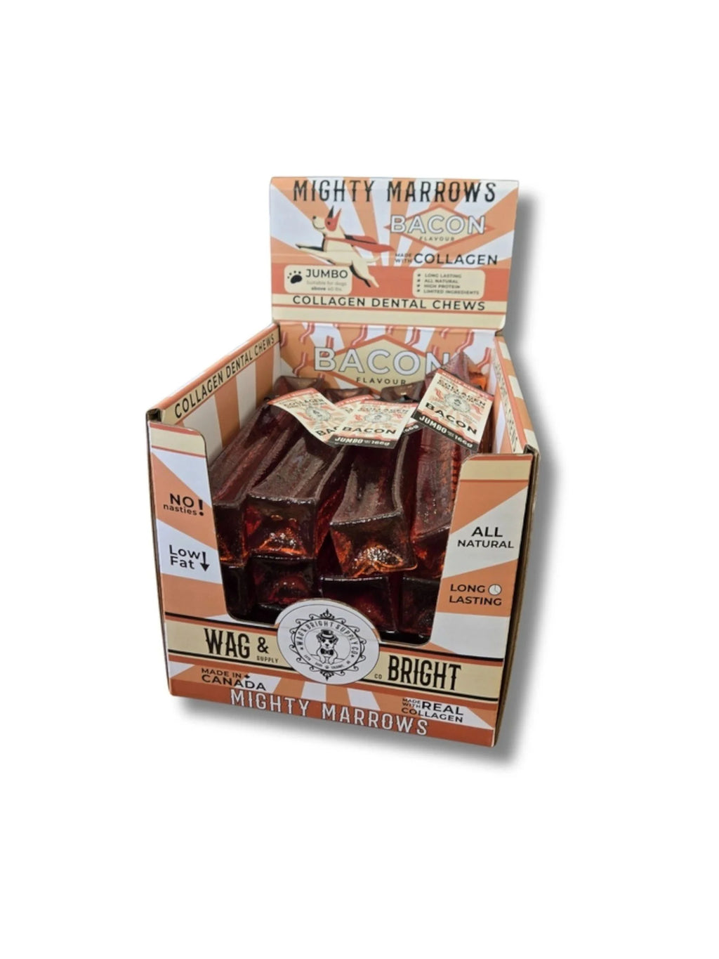 Mighty Marrows Collagen Dental Chew - Bacon