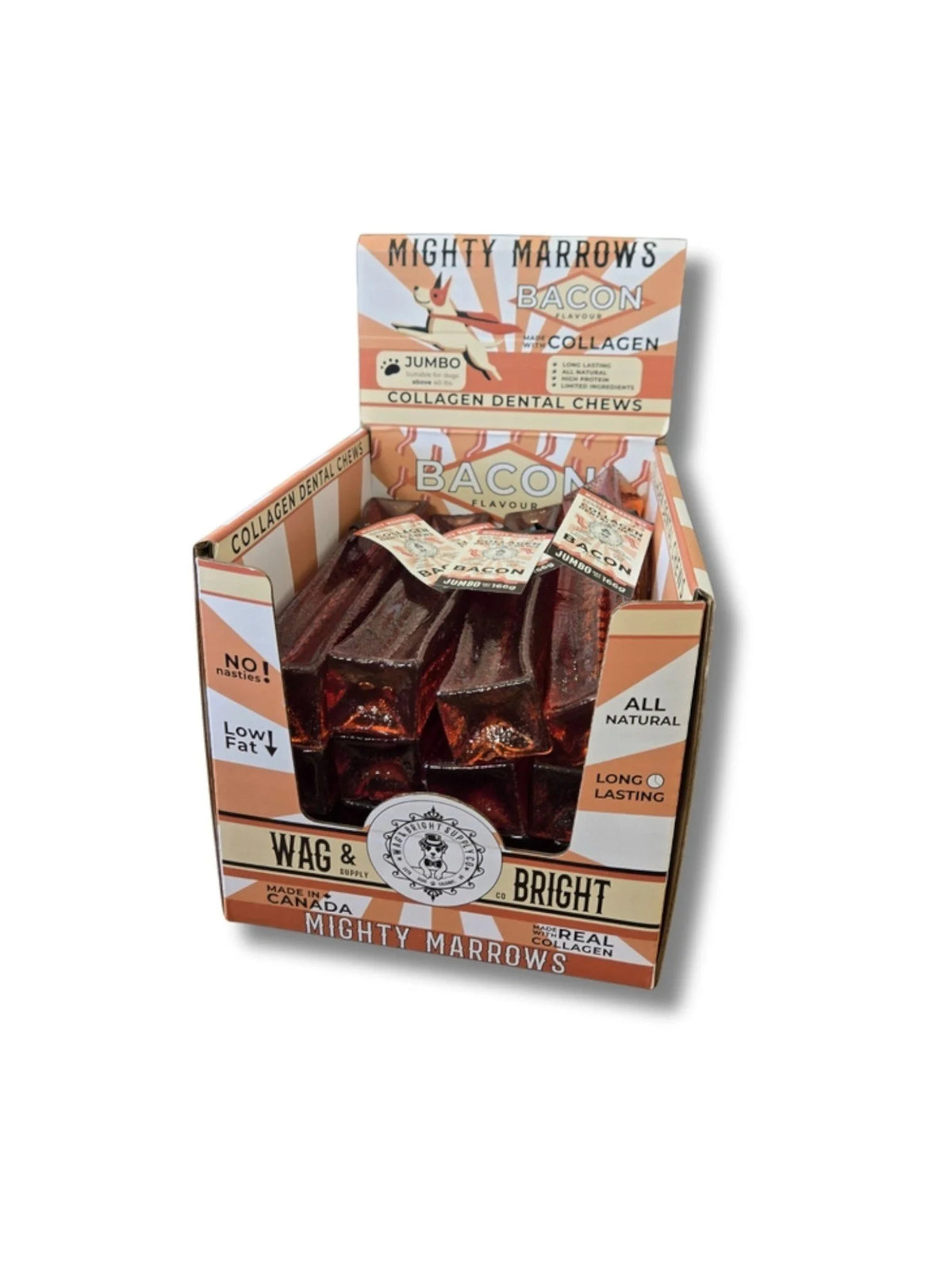 Mighty Marrows Collagen Dental Chew - Bacon