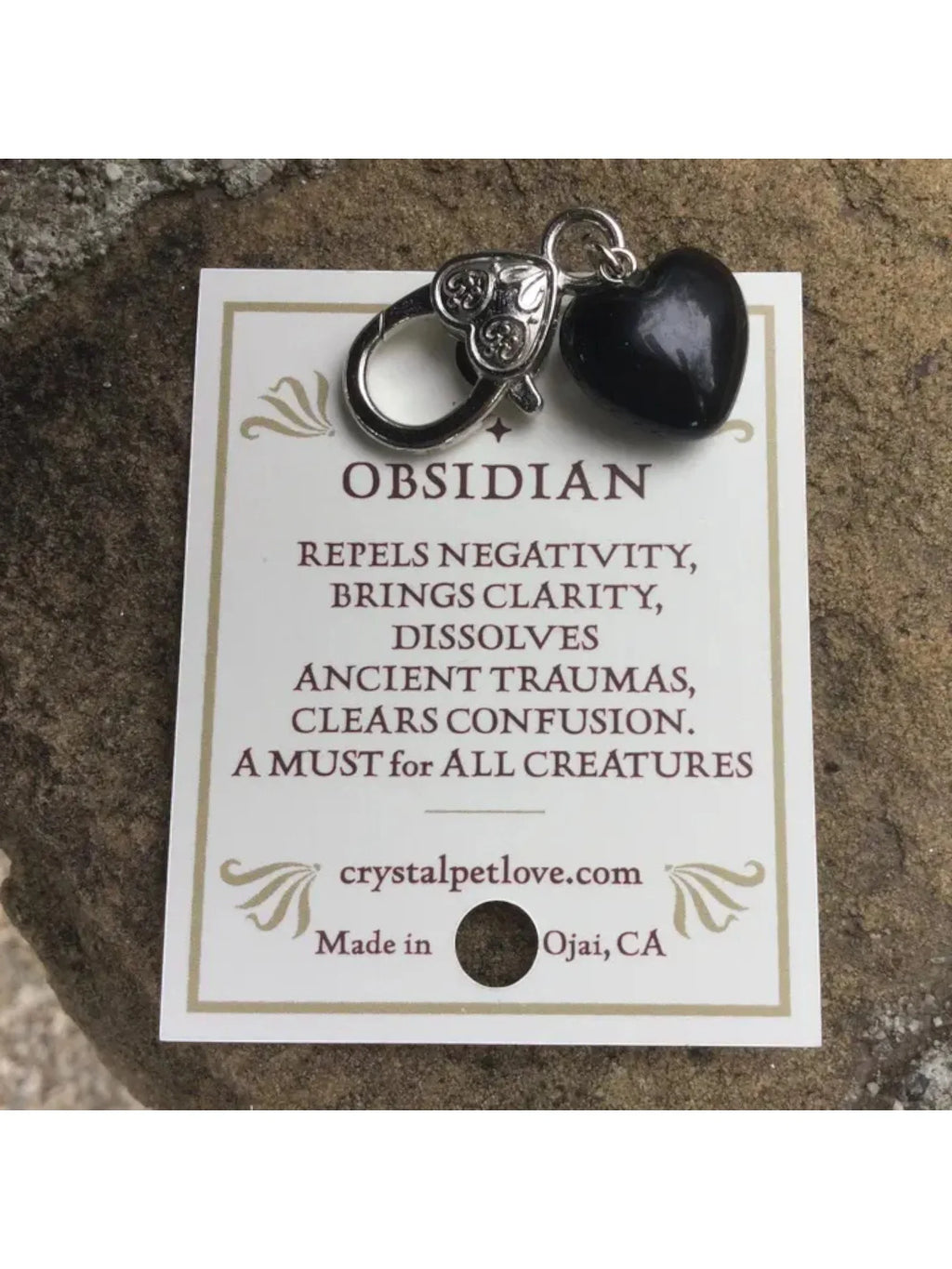 Clarity Black Obsidian Pet Pendant For Crystal Support