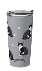 Serengeti Tumbler 20oz | Cat Black and White