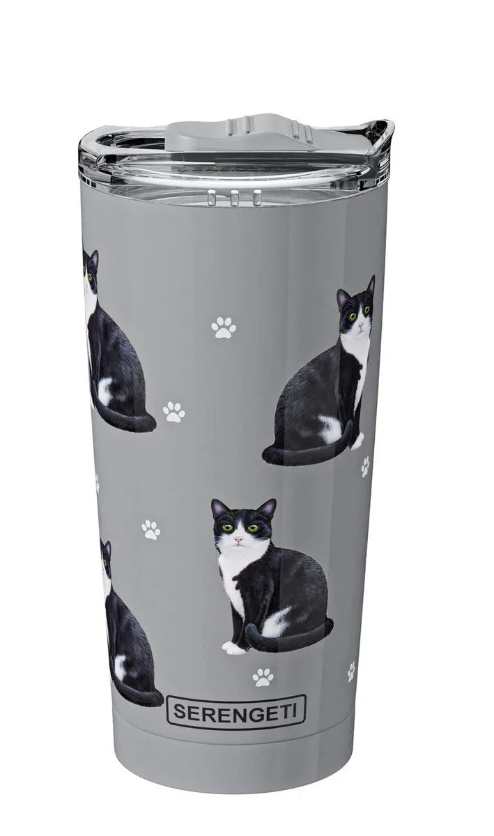 Serengeti Tumbler 20oz | Cat Black and White