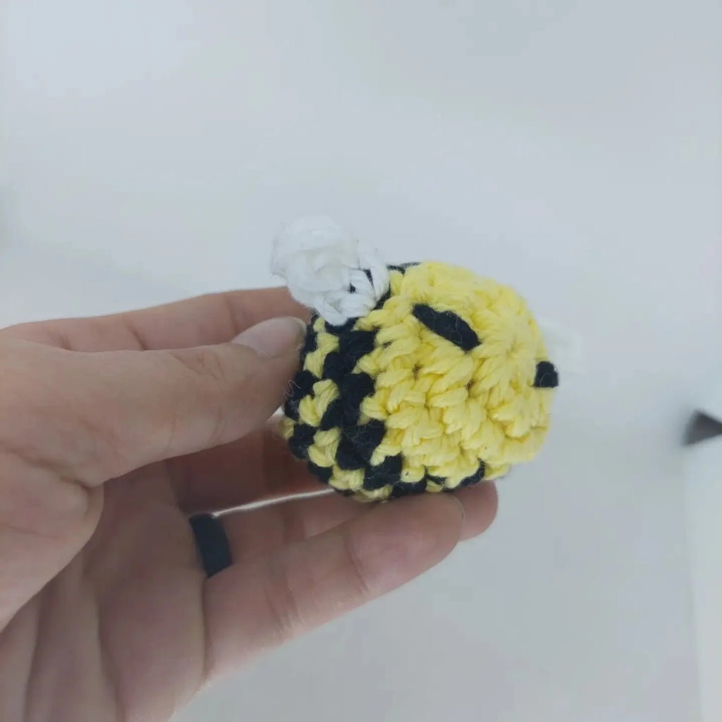 Handmade Crochet Bumblebee Catnip Toy