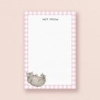 Not Meow — Sassy Cat Lovers Gingham To Do List Notepad