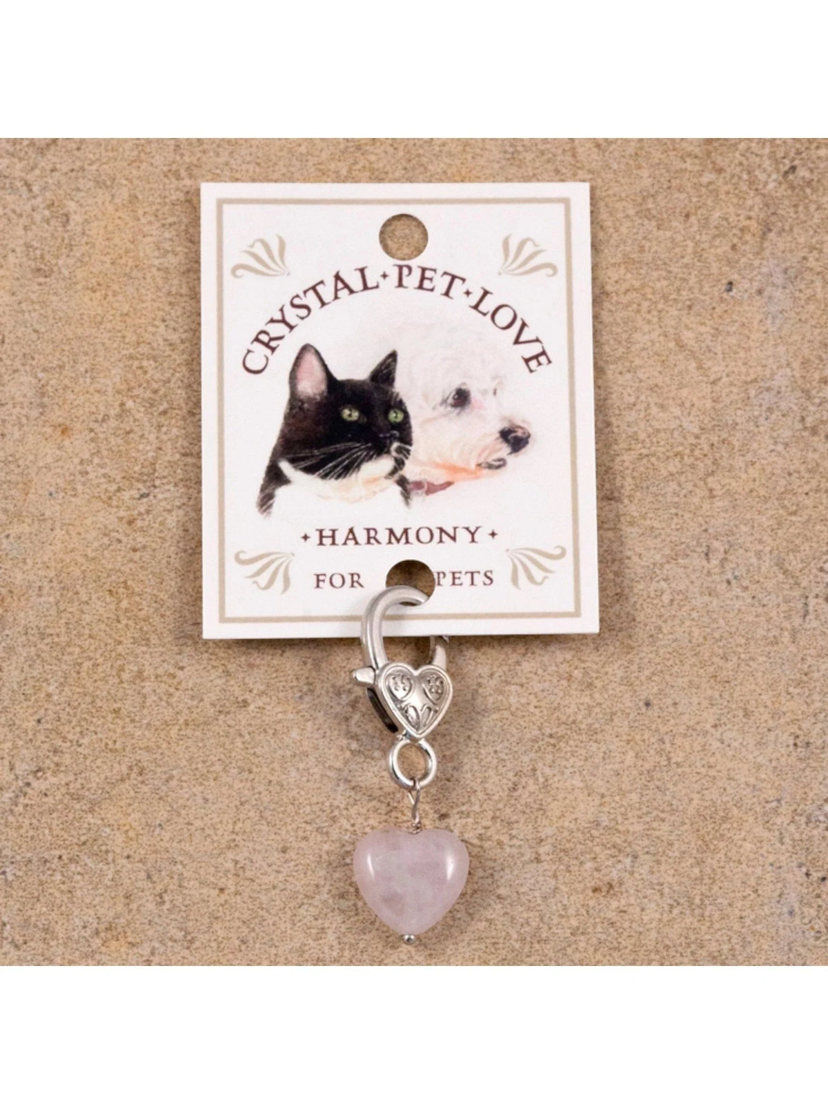 Harmony Rose Quartz Crystal Pet Pendant For Holistic Support