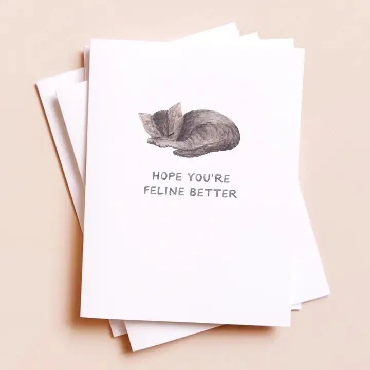 Feline Better Cat — Animal Pun Sympathy Card