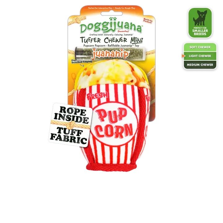 Doggijuana® Tuffer Chewer Mini Pupcorn Refillable Dog Toy