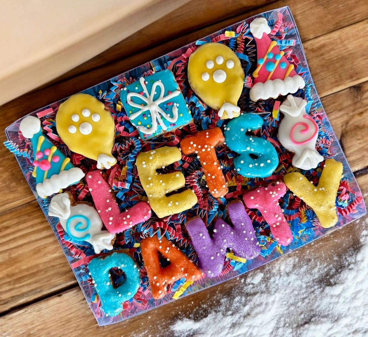 Gift Box Lets Pawty Birthday Dog Treat