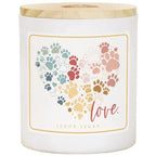 Love Pawprint Heart Candle