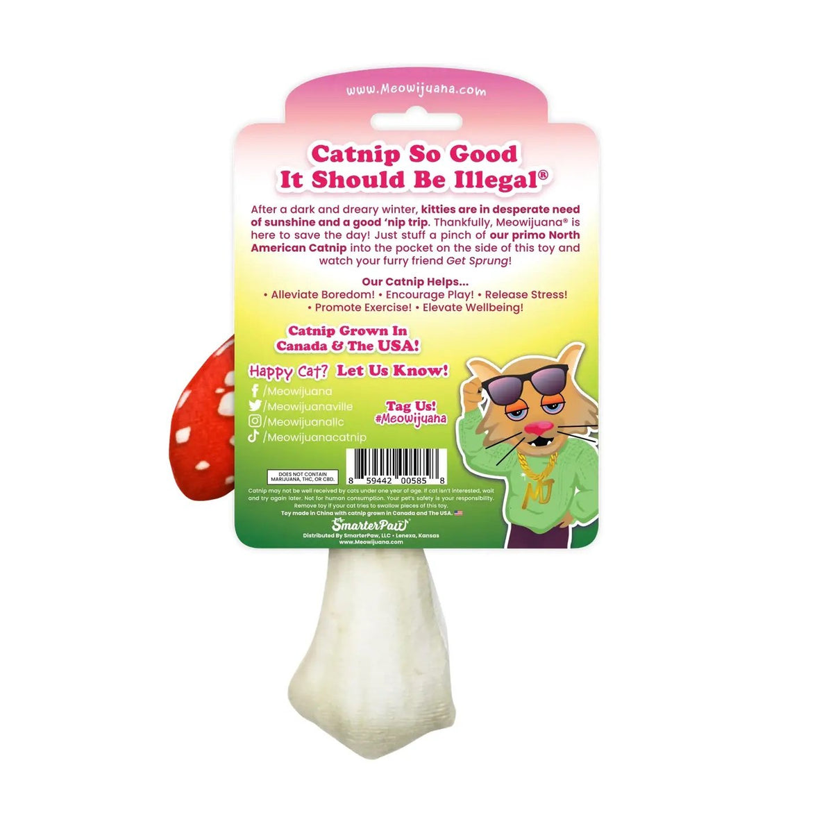 Meowijuana® Get Sprung Mushroom Refillable Cat Toy
