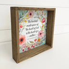 Heart of A Mother Wreath - Mom Quote Canvas Art - Framed