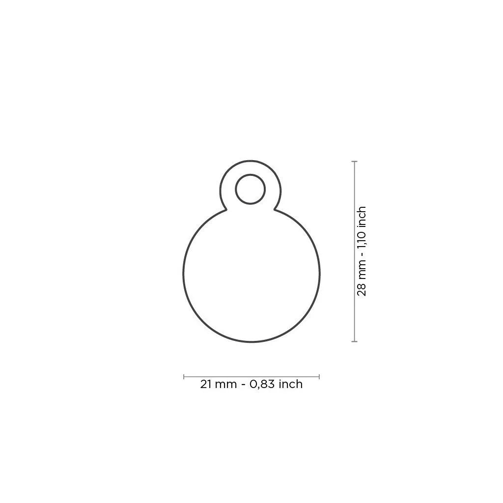 MyFamily Basic Small Circle ID Tag | Chrome Plated Brass