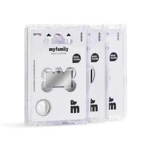 MyFamily Basic Big Circle ID Tag | Chrome Plated Brass