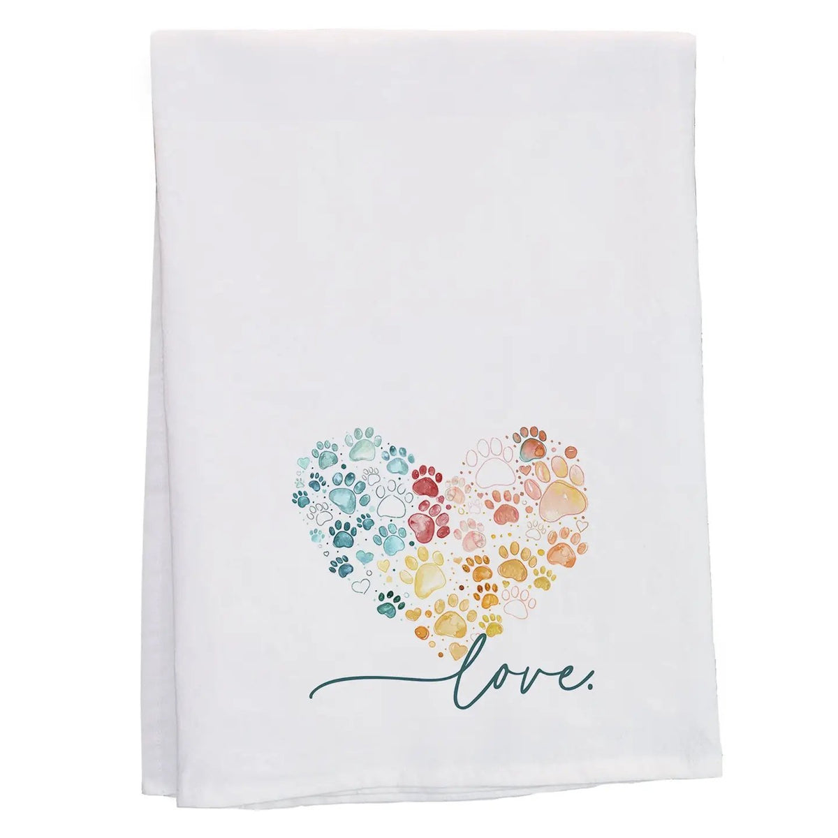 Love Pawprint Heart - Tea Towel