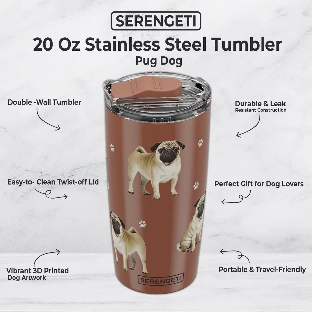 Serengeti Tumbler 20oz | Pug