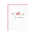 Funny Birthday Card “Party Animal” – Animal Cracker Pun Card, Cute Food Pun Birthday Card for Friends