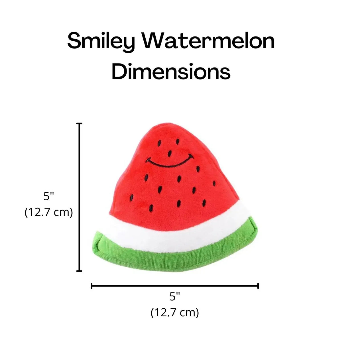 Smiley Watermelon Squeaker Plush Dog Toy