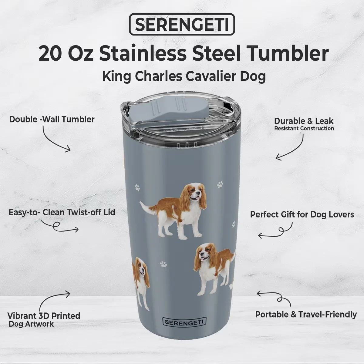 Serengeti Tumbler 20oz | King Charles Caviler
