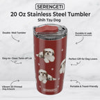 Serengeti Tumbler 20oz | Shih Tzu White Brown and Black