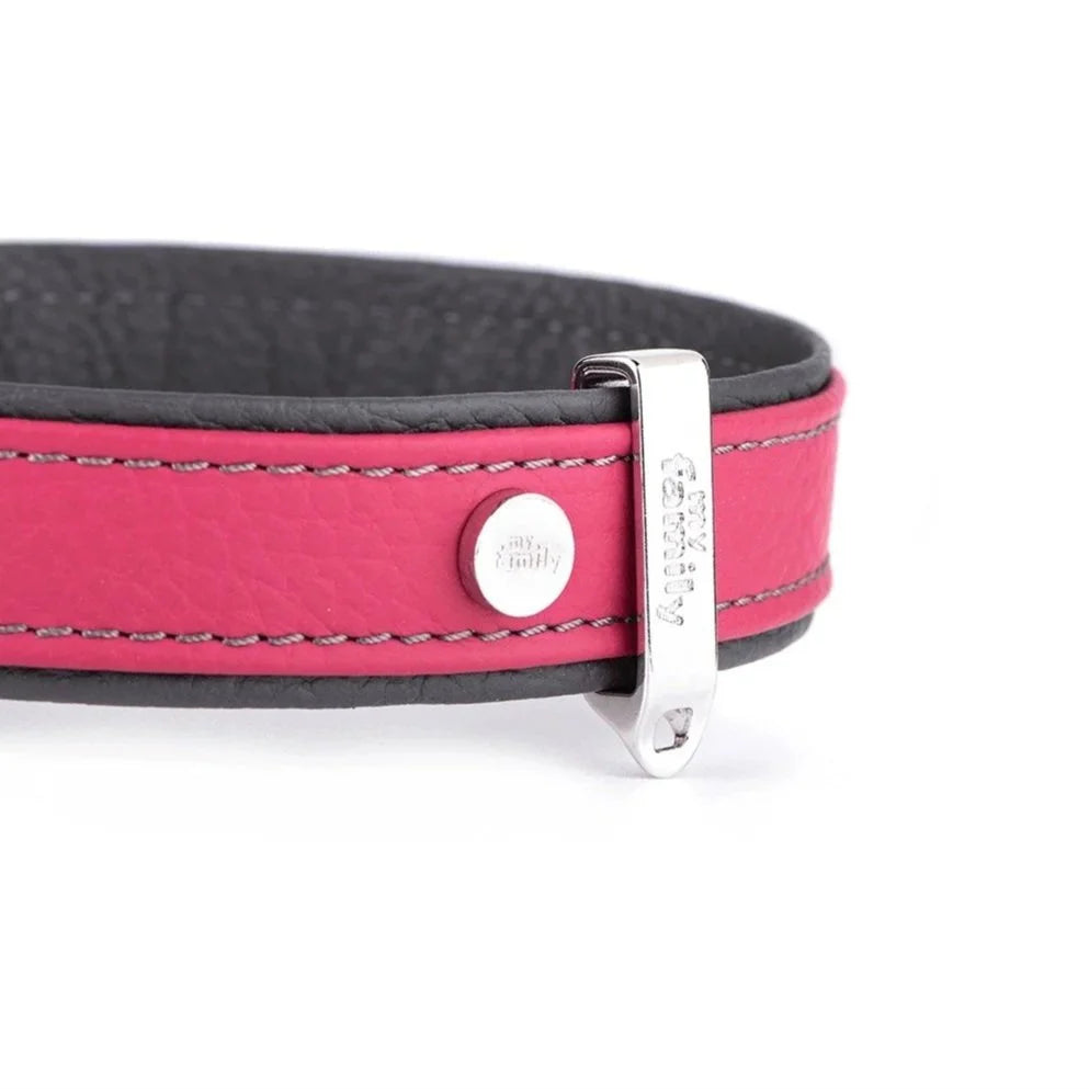MyFamily Firenze Fuchsia Genuine Leather Dog Collar