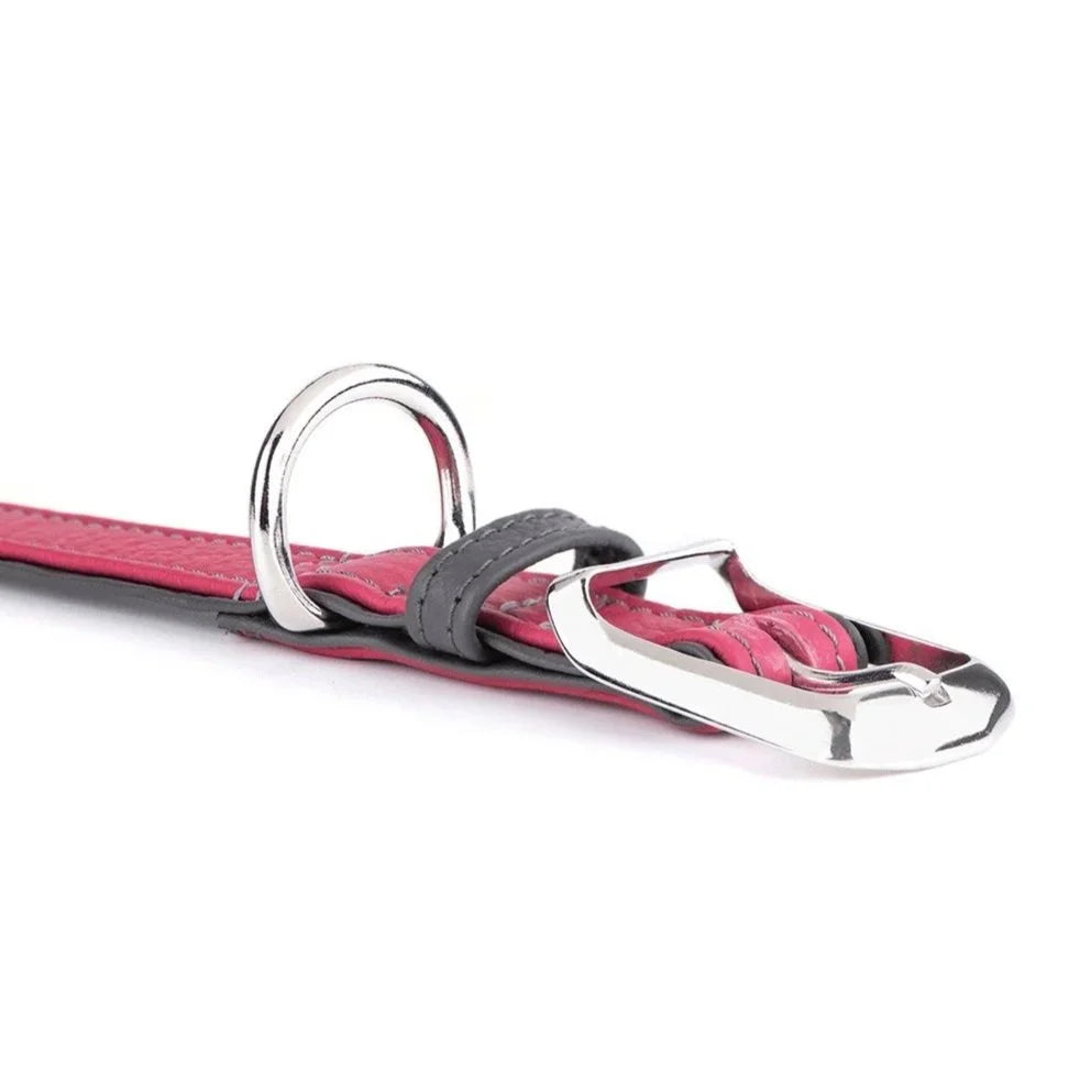 MyFamily Firenze Fuchsia Genuine Leather Dog Collar