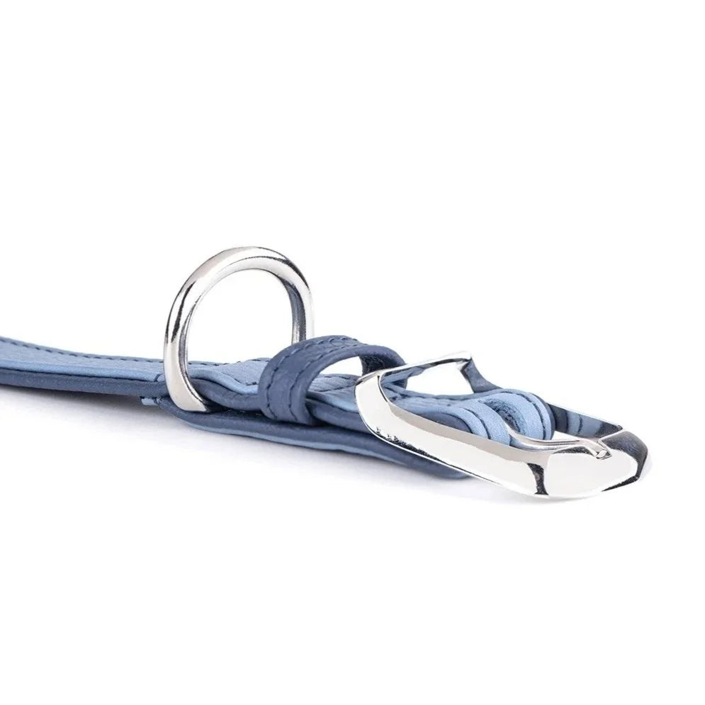 MyFamily Firenze Light Blue Genuine Leather Dog Collar
