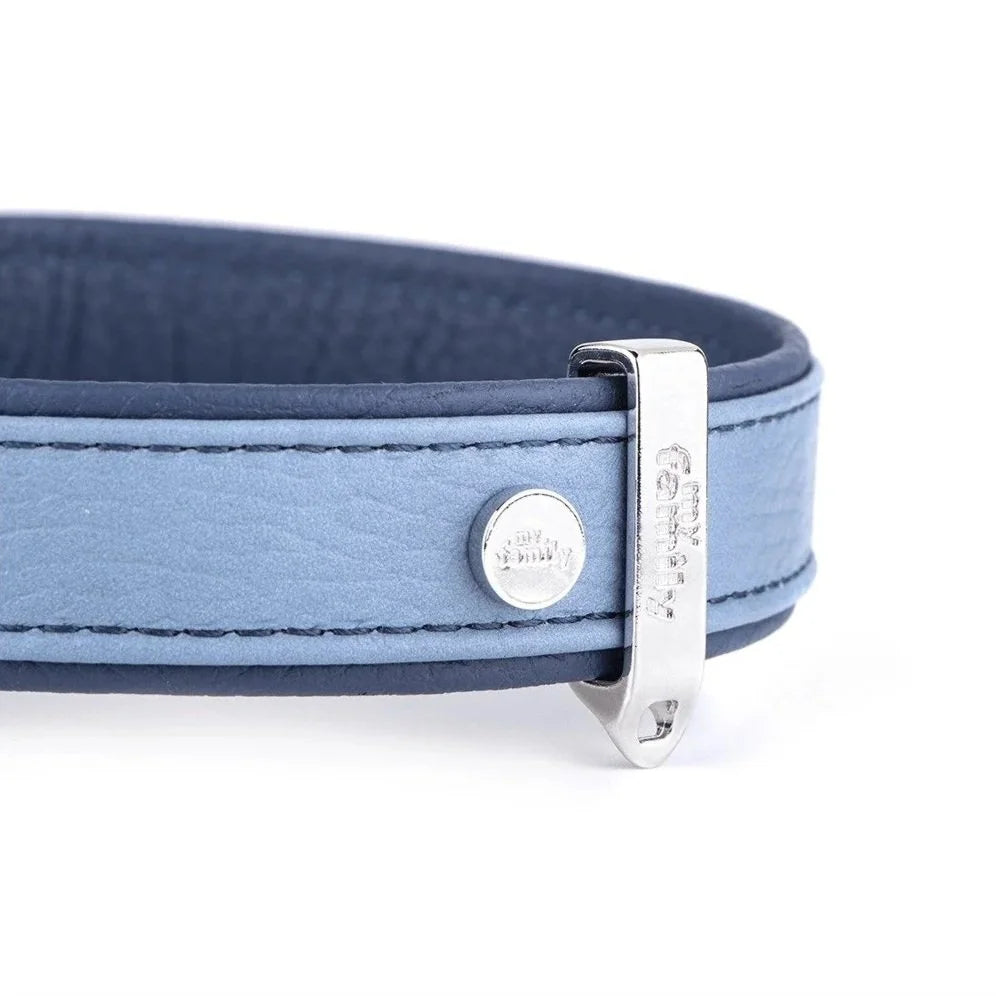 MyFamily Firenze Light Blue Genuine Leather Dog Collar