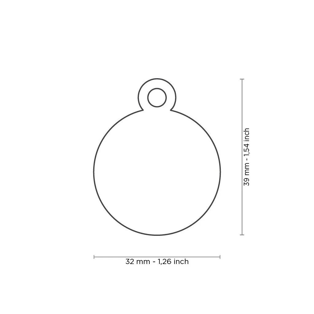 MyFamily Basic Big Circle ID Tag | Chrome Plated Brass