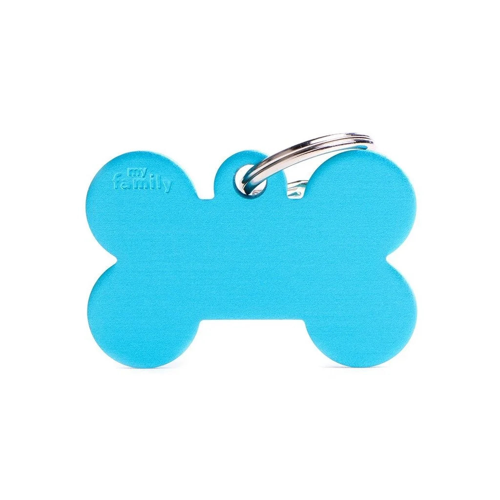 MyFamily Basic Big Bone ID Tag – Light Blue Aluminum