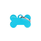 MyFamily Basic Small Bone ID Tag | Light Blue Aluminum