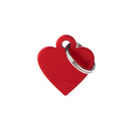 MyFamily Basic Small Heart ID Tag | Red Aluminum