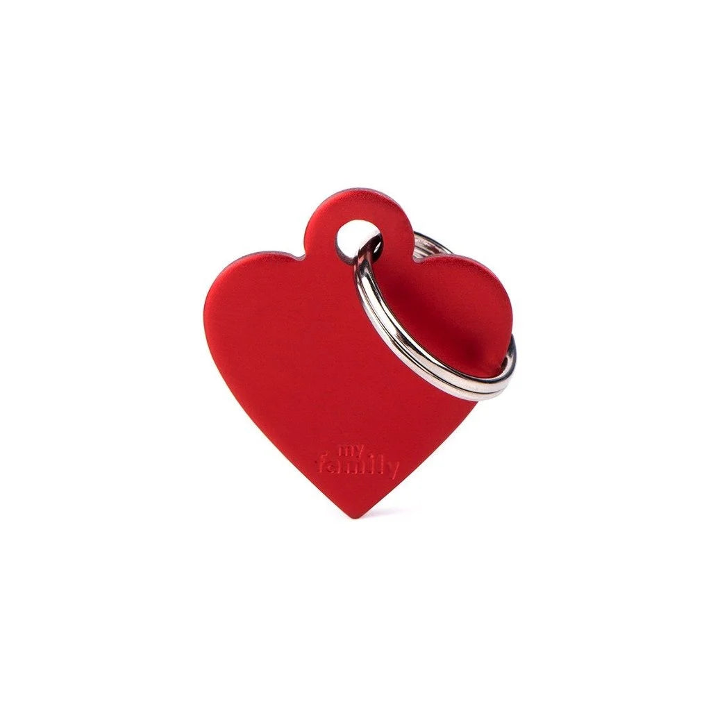 MyFamily Basic Small Heart ID Tag | Red Aluminum