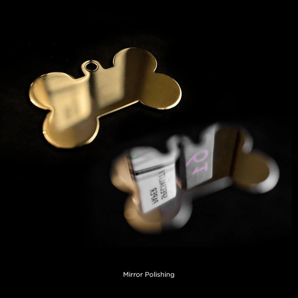 MyFamily Basic XL Bone ID Tag | Gold Plated Brass