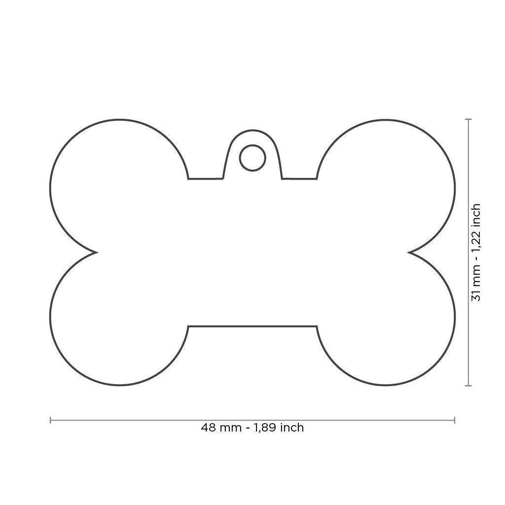 MyFamily Basic XL Bone ID Tag | Pink Aluminum